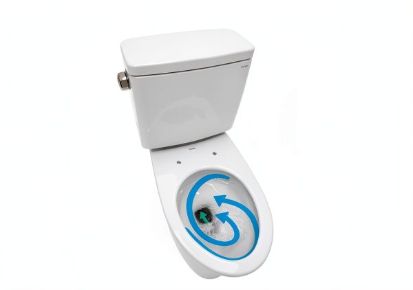 TOTO Drake Two-Piece Round 1.28 GPF Universal Height TORNADO FLUSH Toilet with CEFIONTECT, Cotton White - CST775CEFG#01-2