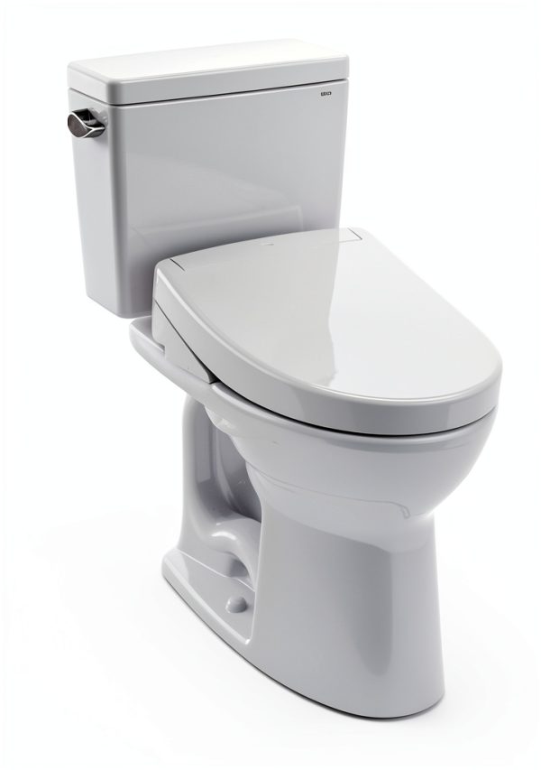 TOTO® Drake® WASHLET®+ Two-Piece Elongated 1.28 GPF Universal Height TORNADO FLUSH® Toilet with S5 Bidet Seat, Cotton White - MW7763446CEFG#01-0