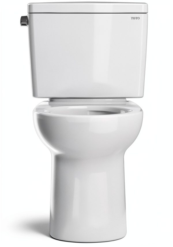 TOTO Drake Two-Piece Round 1.28 GPF Universal Height TORNADO FLUSH Toilet with CEFIONTECT, Cotton White - CST775CEFG#01-9