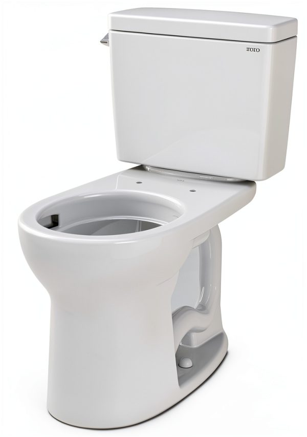 TOTO Drake Two-Piece Round 1.28 GPF Universal Height TORNADO FLUSH Toilet with CEFIONTECT, Cotton White - CST775CEFG#01-8