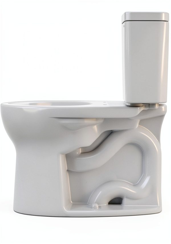 TOTO Drake Two-Piece Round 1.28 GPF Universal Height TORNADO FLUSH Toilet with CEFIONTECT, Cotton White - CST775CEFG#01-10