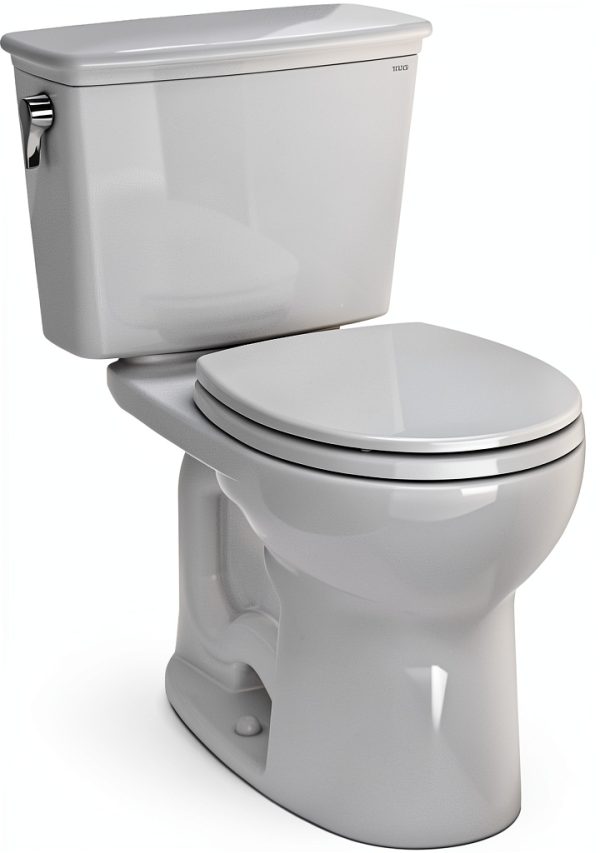 TOTO Drake 2-Pc Round Toilet 1.28 GPF Universal Height Cotton White-0