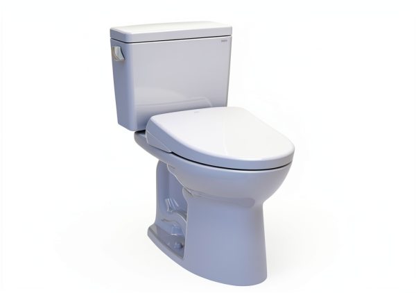 TOTO® Drake® WASHLET®+ Two-Piece Elongated 1.28 GPF Universal Height TORNADO FLUSH® Toilet with S5 Bidet Seat, Cotton White - MW7763446CEFG#01-17