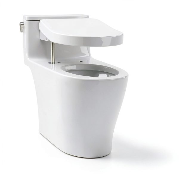 TOTO® Drake® WASHLET®+ Two-Piece Elongated 1.28 GPF Universal Height TORNADO FLUSH® Toilet with S5 Bidet Seat, Cotton White - MW7763446CEFG#01-8