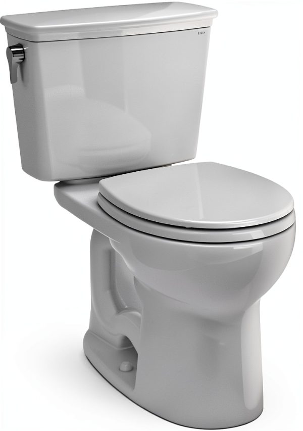 TOTO Drake 2-Pc Round Toilet 1.28 GPF Universal Height Cotton White-11