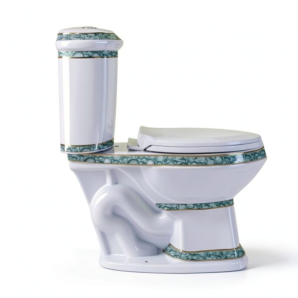 Renovators Supply India Reserve Two Piece Toilet Green Elongated-4