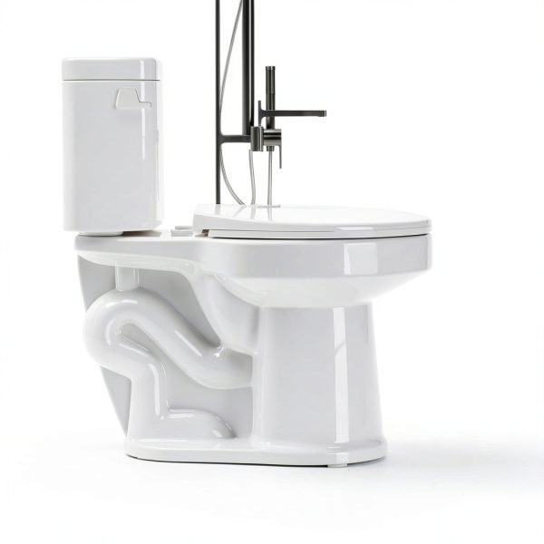 Two-Piece Elongated Tall Toilet with Comfort Chair Seat ADA Height 17.3", Modern Toilets for Bathroom, Powerful Single Flush 1.28 GPF Compact Toilet, MAP 1000g, 12" Rough-In, White Toilet Bowl-4