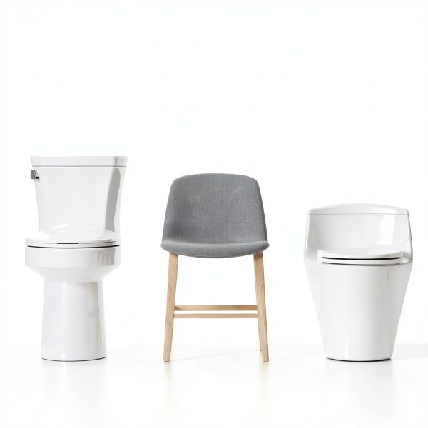 Two-Piece Elongated Tall Toilet with Comfort Chair Seat ADA Height 17.3", Modern Toilets for Bathroom, Powerful Single Flush 1.28 GPF Compact Toilet, MAP 1000g, 12" Rough-In, White Toilet Bowl-6
