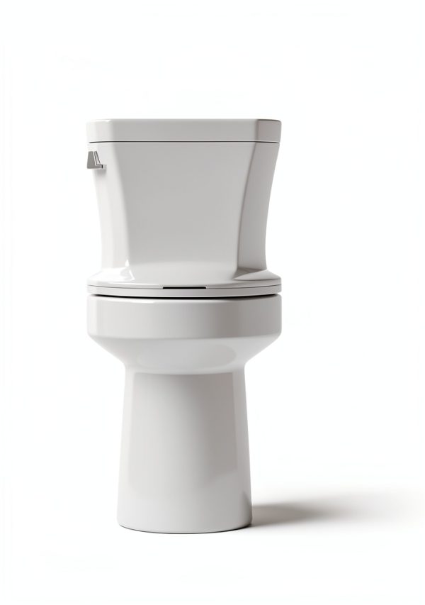 Two-Piece Elongated Tall Toilet with Comfort Chair Seat ADA Height 17.3", Modern Toilets for Bathroom, Powerful Single Flush 1.28 GPF Compact Toilet, MAP 1000g, 12" Rough-In, White Toilet Bowl-5