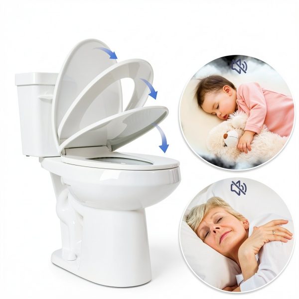 Miuara Elongated Tall Toilet 19 Inch 1.28 GPF Single Flush White-5