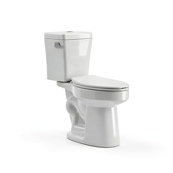 Two-Piece Elongated Tall Toilet with Comfort Chair Seat ADA Height 17.3", Modern Toilets for Bathroom, Powerful Single Flush 1.28 GPF Compact Toilet, MAP 1000g, 12" Rough-In, White Toilet Bowl-0