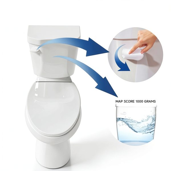 Miuara Elongated Tall Toilet 19 Inch 1.28 GPF Single Flush White-7