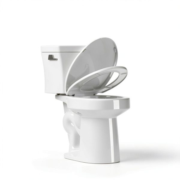 Two-Piece Elongated Tall Toilet with Comfort Chair Seat ADA Height 17.3", Modern Toilets for Bathroom, Powerful Single Flush 1.28 GPF Compact Toilet, MAP 1000g, 12" Rough-In, White Toilet Bowl-3