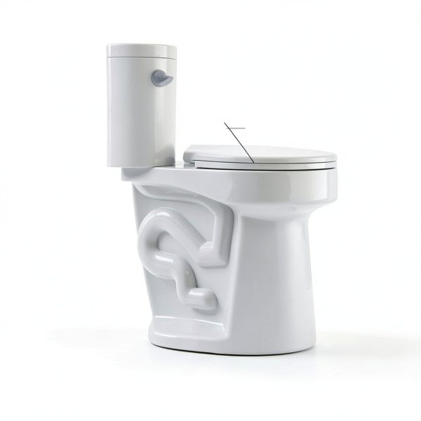 Two-Piece Elongated Tall Toilet with Comfort Chair Seat ADA Height 17.3", Modern Toilets for Bathroom, Powerful Single Flush 1.28 GPF Compact Toilet, MAP 1000g, 12" Rough-In, White Toilet Bowl-8