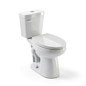 Miuara Elongated Tall Toilet 19 Inch 1.28 GPF Single Flush White-0